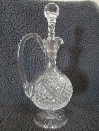Waterford Crystal Decanter With Handle Diamond Cut,  Antique,  Vintage