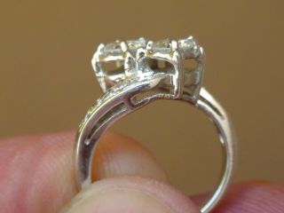 Vintage 14Kt White Gold Diamond Engagement or Wedding Ring.  84 ct tw 3