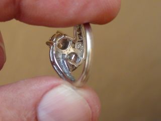 Vintage 14Kt White Gold Diamond Engagement or Wedding Ring.  84 ct tw 4