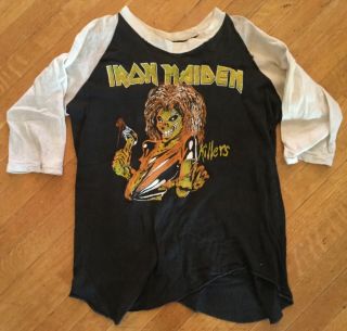 Iron Maiden Killers 1980s Concert Tour T Shirt Vintage