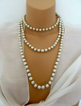 Miriam Haskel Vintage Extra Long Baroque Pearl Necklace.