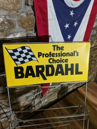 Vntg BARDAHL Advertising Display Rack & Sign Oil & Gas Washington Racing W/ Box 3