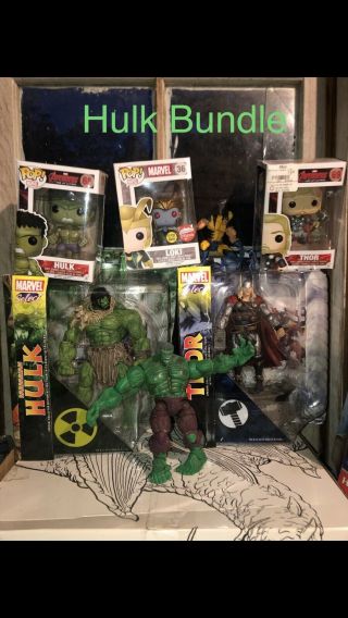 Marvel Legends Hulk Fin Fang Foom Baf Boxset W/ Rare Box & Pop & Other Figures