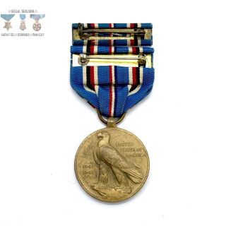 WWII US NAVY & MARINE CORPS AMERICAN CAMPAIGN MEDAL RIBBON BAR US BIN 23 3
