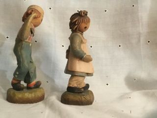 VTG.  1976 ANRI ITALY Raggedy Ann & Andy Bobbs - Merrill Co wood carved figurines 5