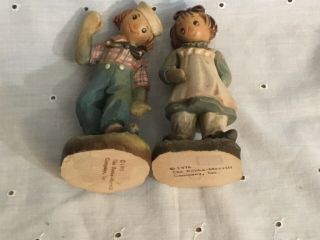 VTG.  1976 ANRI ITALY Raggedy Ann & Andy Bobbs - Merrill Co wood carved figurines 6