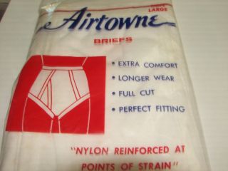 Airtowne Men ' s Briefs Underwear 1930 ' s Vintage in Package 3