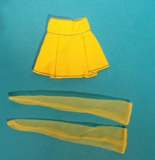 Vtg.  Francie Mod Era " Totally Terrific " Yellow Skirt & Yellow Hose 3279