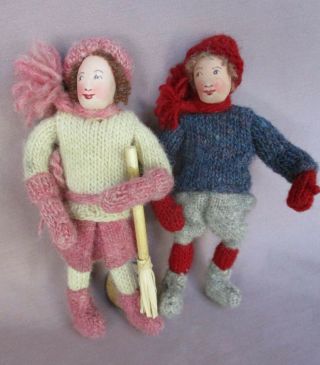 Set of 4 Vintage 1940 ' s Cloth Dolls 6 