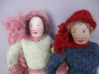 Set of 4 Vintage 1940 ' s Cloth Dolls 6 