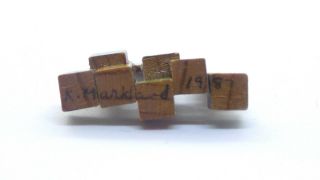 KAREN MARKLAND Artisan Dollhouse Miniature 1:12 BEARS WOOD BLOCK Signed IGMA 4