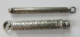 Antique Victorian Sterling Silver Mechanical Propelling Pencils By S Mordan & Co
