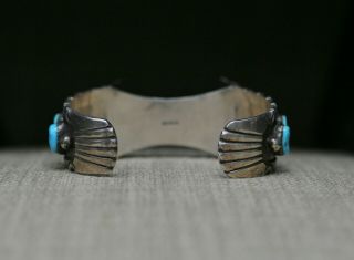 Vintage Native American Navajo Sterling Turquoise Watch cuff Bracelet 3