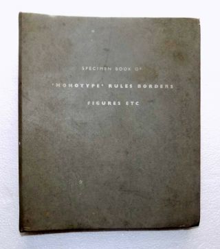 Vintage Specimen Book Of Monotype Rules Border Figure.  C - 190