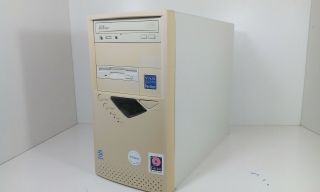 Vintage Desktop Computer Retro At Pc Case,  Psu