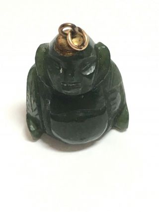 Vintage Miniature Hand Carved Chinese Jade Buddha Charm Pendant 1 