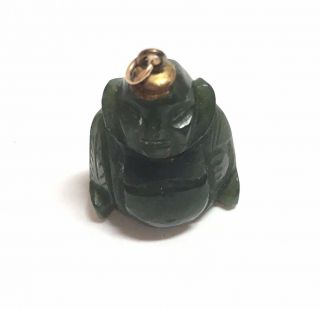 Vintage Miniature Hand Carved Chinese Jade Buddha Charm Pendant 1 