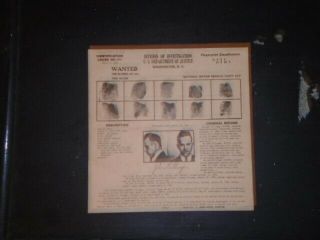 RARE VINTAGE Framed 1934 FBI WANTED POSTER JOHN DILLINGER With 3