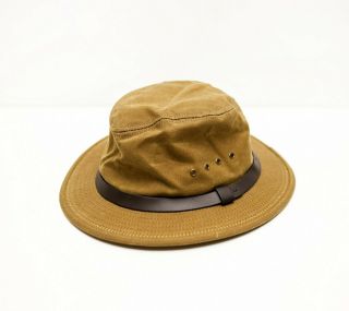 Filson Co Vintage Tin Cloth Packer Bucket Hat Fishing Waxed Cotton Canvas Small