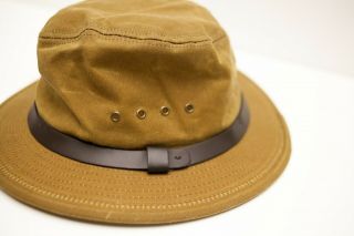 Filson Co Vintage Tin Cloth Packer Bucket Hat Fishing Waxed Cotton Canvas Small 2