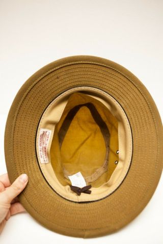 Filson Co Vintage Tin Cloth Packer Bucket Hat Fishing Waxed Cotton Canvas Small 6