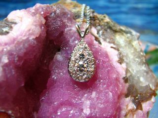 Vintage Solid 14kt White Gold Natural 1/3 Ct Diamond Pave 