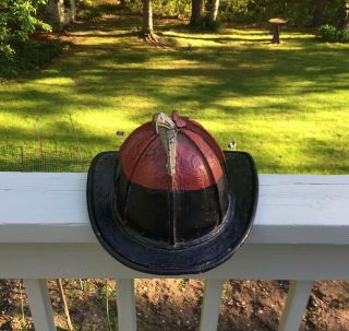 Vintage Cairns Leather High Eagle Fireman Fire Helmet