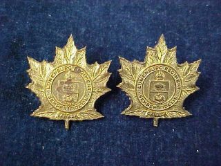 Orig Pre Ww2 Matching Collar Badges The Lunenburg Regiment " Scully "