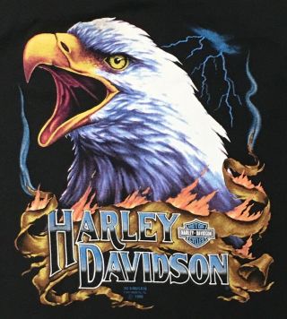Vintage Harley Davidson Eagle T Shirt 3d Emblem 1990