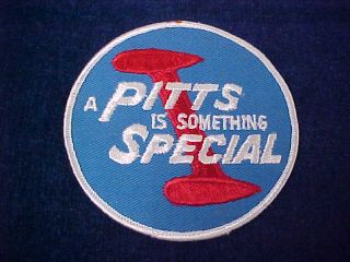 Orig Vintage Cloth " Aircraft " Patch " A Pitts Is Something Special " Curtis Pitts