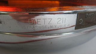 Vintage Dietz Model 211 Beacon Light with Rare 2 Tone Red &Amber Split Dome 2 - 11 5