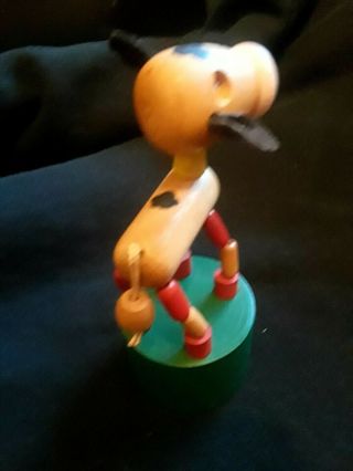 Vintage Wooden Collapsible Cow - Jointed Push - Up Button Collapsible Toy 3