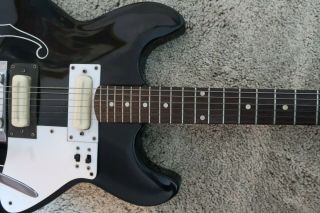 Vintage1966 Standel Custom 202 Electric Guitar Resoglass Fiberglass Rare Black 5