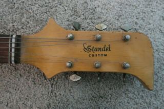Vintage1966 Standel Custom 202 Electric Guitar Resoglass Fiberglass Rare Black 6