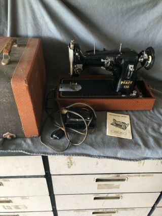 Pfaff 130 Vintage Sewing Machine Made In Germany With Case