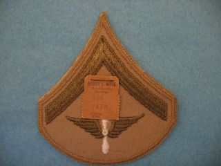 Nos Pre - Wwii Us Army Air Corps Private Tan Winged Prop Chevrons/stripes W/tag