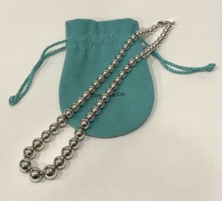 Vintage Tiffany & Co.  Sterling Silver.  925 Graduated Bead Necklace