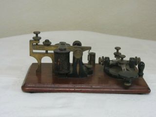 Vintage J.  H.  Bunnell Company Morse Code Telegraph Key And Sounder