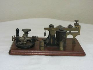 Vintage J.  H.  Bunnell Company Morse Code Telegraph Key and Sounder 4