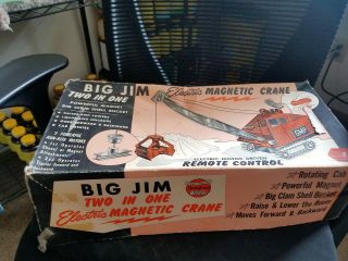 Vintage Big Jim Andy Gard Electric Magnetic Crane,  Remote Control