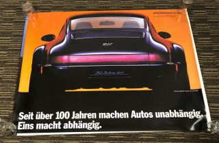 Vintage 1993 Porsche Racing Poster - Special Model.  30 Jahre 911.