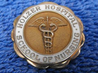 Rare Vintage Holzer Hospital School Of Nursing Pin Gallipolis,  Ohio 10k Gold