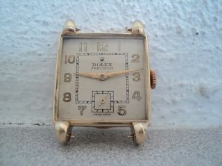 Rolex Precision Square 14kt Yellow Gold Case Ref.  4307 Vintage 1940 