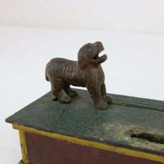 Antique Cast Iron Trick Dog Bank Orig.  Paint 1888 6 Part Base Hubley 10