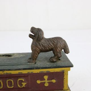 Antique Cast Iron Trick Dog Bank Orig.  Paint 1888 6 Part Base Hubley 7
