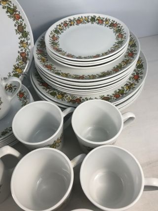 Set Of Dishes Centura By Corning Spice of Life Vegetable Dinner Plate Vintage 5