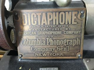 Vintage Dictaphone By American Gramophone For Columbia Phonograph Co Gen’l,  NY 4