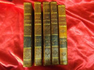 Rare 1st Ed 1767 - 1786 Gaelic Bible 5 Vol Leather Bound Set William Smellie
