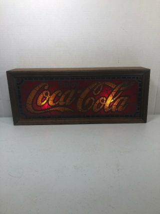 Vintage Enjoy Coca - Cola Light Sign Plastic Stained Glass 2