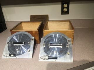 2 Vintage Propeller Protractors In Dovetail Cases ’s 7364 & 7951